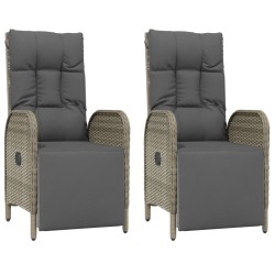 Ensemble à manger jardin 4pcs et coussins Gris Résine tressée 