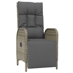 Ensemble à manger jardin 4pcs et coussins Gris Résine tressée 