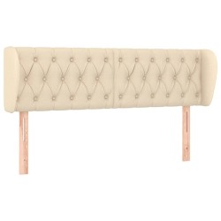 Tête de lit avec oreilles Crème 147x23x78/88 cm Tissu 