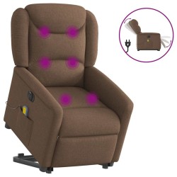 Fauteuil inclinable de massage électrique Marron Tissu 