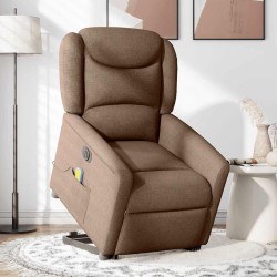 Fauteuil inclinable de massage électrique Marron Tissu 