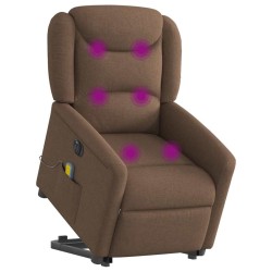 Fauteuil inclinable de massage électrique Marron Tissu 