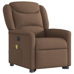 Fauteuil inclinable de massage électrique Marron Tissu 