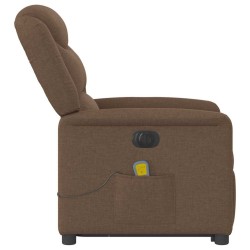 Fauteuil inclinable de massage électrique Marron Tissu 