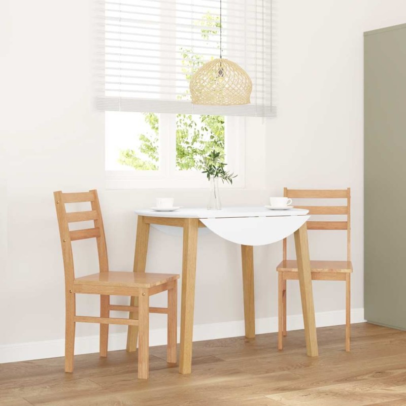 Chaises à manger 2 pcs bois massif caoutchouc 