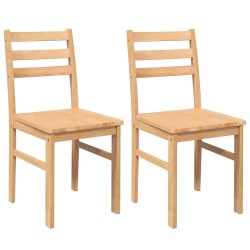 Chaises à manger 2 pcs bois massif caoutchouc 