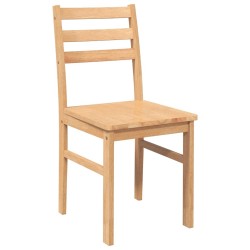 Chaises à manger 2 pcs bois massif caoutchouc 