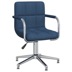Chaise pivotante de salle à manger Bleu Tissu 