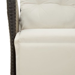 Ensemble à manger de jardin avec coussins 3 pcs Noir 
