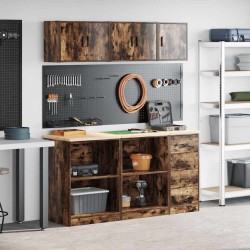 Armoires de garage 6 pcs chêne fumé bois d'ingénierie 