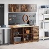Armoires de garage 6 pcs chêne fumé bois d'ingénierie 