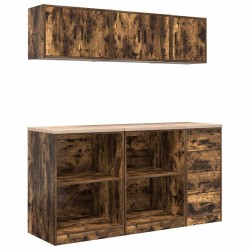 Armoires de garage 6 pcs chêne fumé bois d'ingénierie 