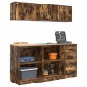 Armoires de garage 6 pcs chêne fumé bois d'ingénierie 