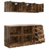 Armoires de garage 6 pcs chêne fumé bois d'ingénierie 