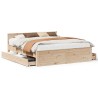 Cadre de lit sans matelas avec tête de lit 180x200 cm bois pin 