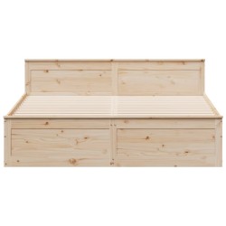 Cadre de lit sans matelas avec tête de lit 180x200 cm bois pin 