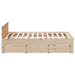Cadre de lit sans matelas avec tête de lit 180x200 cm bois pin 
