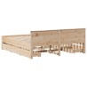 Cadre de lit sans matelas avec tête de lit 180x200 cm bois pin 