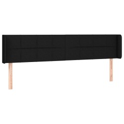Tête de lit à LED Noir 183x16x78/88 cm Tissu 