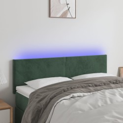 Tête de lit à LED Vert foncé 144x5x78/88 cm Velours 