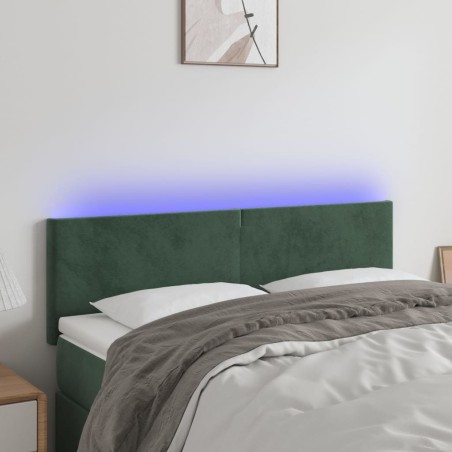 Tête de lit à LED Vert foncé 144x5x78/88 cm Velours 