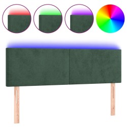 Tête de lit à LED Vert foncé 144x5x78/88 cm Velours 
