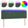 Tête de lit à LED Vert foncé 144x5x78/88 cm Velours 