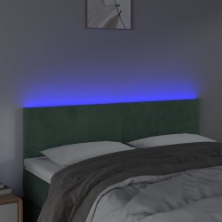 Tête de lit à LED Vert foncé 144x5x78/88 cm Velours 