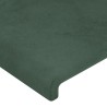 Tête de lit à LED Vert foncé 144x5x78/88 cm Velours 