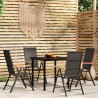 Ensemble à manger de jardin 5 pcs Noir 