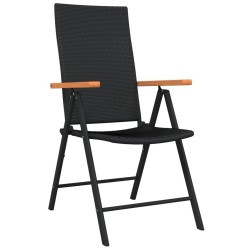 Ensemble à manger de jardin 5 pcs Noir 