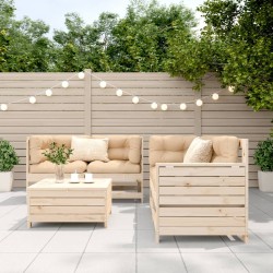 Salon de jardin 5 pcs bois de pin massif 