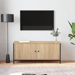 Meuble TV avec portes chêne sonoma 102x35x45 cm bois ingénierie 