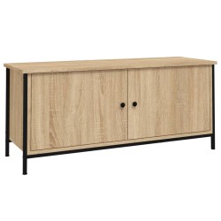 Meuble TV avec portes chêne sonoma 102x35x45 cm bois ingénierie 