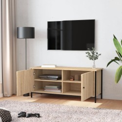 Meuble TV avec portes chêne sonoma 102x35x45 cm bois ingénierie 