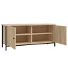 Meuble TV avec portes chêne sonoma 102x35x45 cm bois ingénierie 
