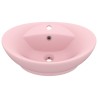 Lavabo ovale de luxe à trop-plein Rose mat 58,5x39 cm Céramique 