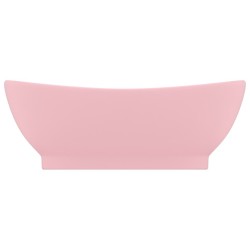 Lavabo ovale de luxe à trop-plein Rose mat 58,5x39 cm Céramique 