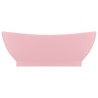 Lavabo ovale de luxe à trop-plein Rose mat 58,5x39 cm Céramique 