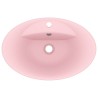 Lavabo ovale de luxe à trop-plein Rose mat 58,5x39 cm Céramique 