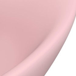 Lavabo ovale de luxe à trop-plein Rose mat 58,5x39 cm Céramique 