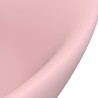 Lavabo ovale de luxe à trop-plein Rose mat 58,5x39 cm Céramique 
