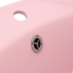 Lavabo ovale de luxe à trop-plein Rose mat 58,5x39 cm Céramique 