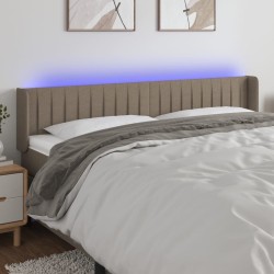 Tête de lit à LED Taupe 163x16x78/88 cm Tissu 