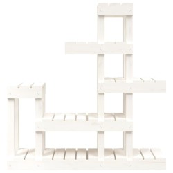 Support à plantes Blanc 92x25x97 cm Bois massif de pin 