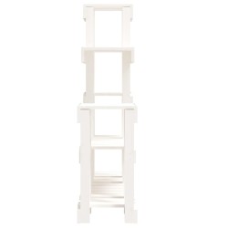 Support à plantes Blanc 92x25x97 cm Bois massif de pin 