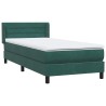 Sommier à lattes de lit et matelas vert foncé 100x210cm velours 