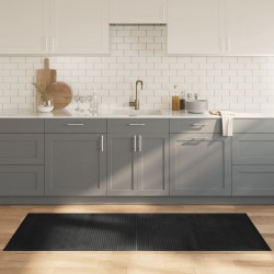Tapis rectangulaire gris 80x200 cm bambou 