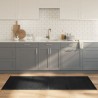 Tapis rectangulaire gris 80x200 cm bambou 