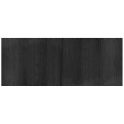 Tapis rectangulaire gris 80x200 cm bambou 